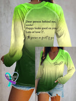 🔥Buy 3 Get 10% Off🔥Women’s Dear Person Behind Me Smile Ombre Print Casual T-Shirt Grass Green / S