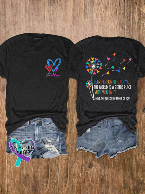 🔥Buy 3 Get 10% Off🔥Women’s Dear Person Behind Me You Matter Printed Tee Black / S