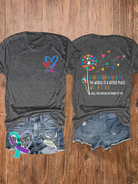 🔥Buy 3 Get 10% Off🔥Women’s Dear Person Behind Me You Matter Printed Tee Dark Grey / S