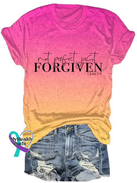 🔥Buy 3 Get 10% Off🔥Women’s Not Perfect Just Forgiven Casual T-Shirt Picture 4 / S