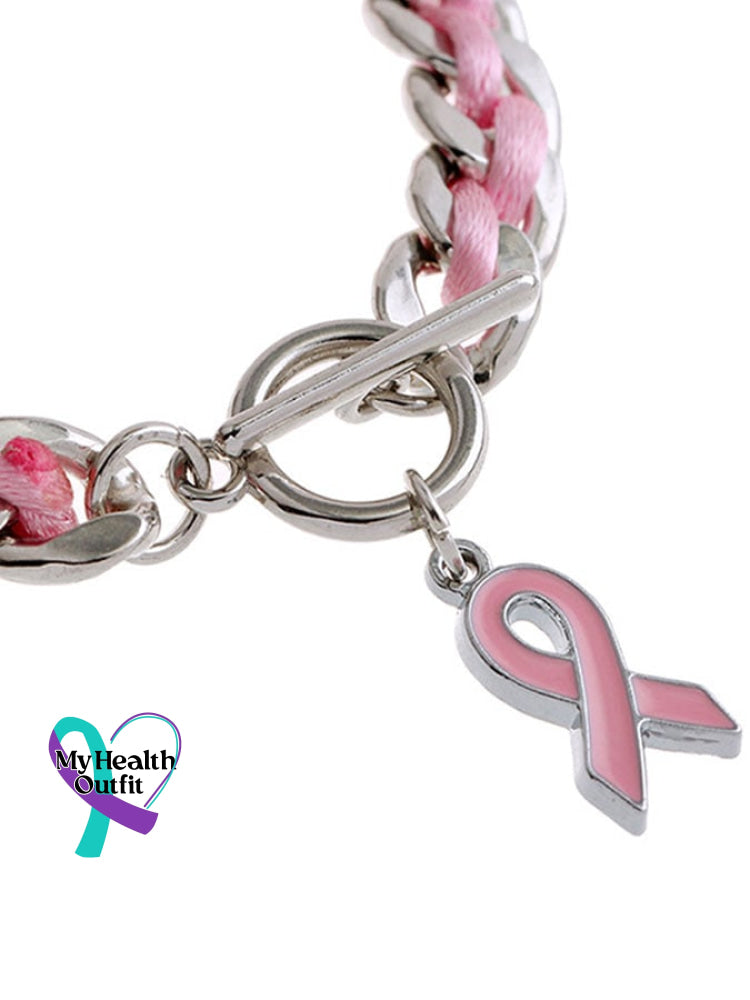 (🔥Buy 5 Get 1 Free)Braided Pink Ribbon Bracelet