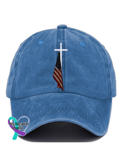 🔥Buy 5 Get 20% Off🔥Slouchy Print Baseball Cap Sapphire / One-Size