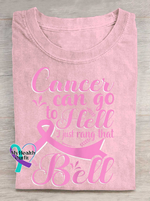 Cancer Can Go To Hell I Just Rang The Bell Breast Cancer Awareness T-shirt LightPink / S