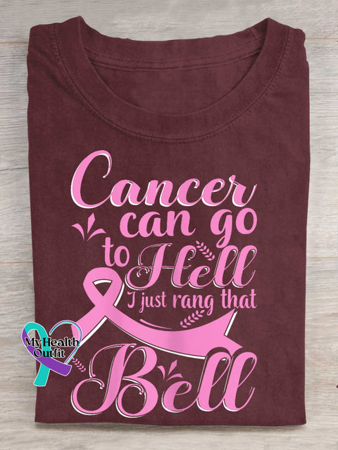 Cancer Can Go To Hell I Just Rang The Bell Breast Cancer Awareness T-shirt Red / S