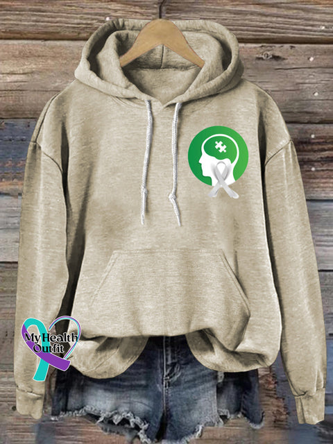Caring for Autism Prints Casual Hoodie Beige / S