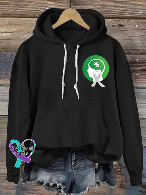 Caring for Autism Prints Casual Hoodie Black / S