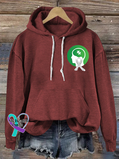 Caring for Autism Prints Casual Hoodie Brown / S