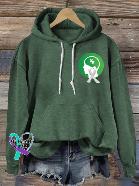 Caring for Autism Prints Casual Hoodie Green / S
