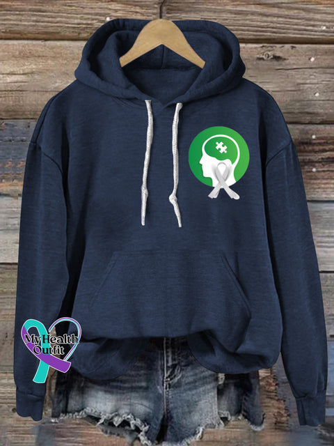 Caring for Autism Prints Casual Hoodie NavyBlue / S