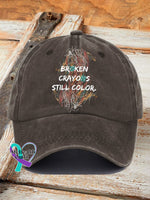 Casual Broken Crayons Still Color Print Baseball Cap Coffee / One-Size