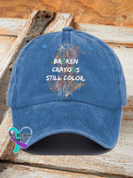 Casual Broken Crayons Still Color Print Baseball Cap Light Blue / One-Size