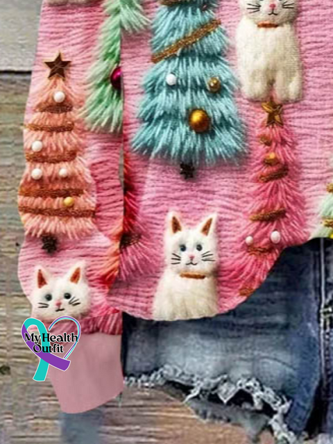 Casual Cat Loose Sweatshirt