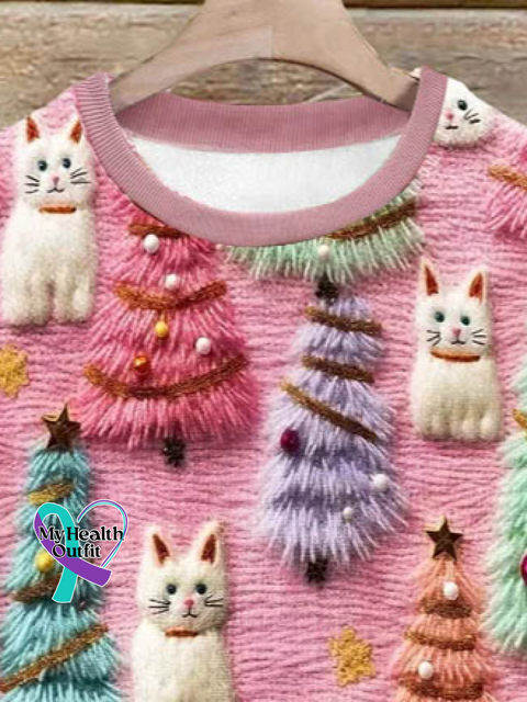 Casual Cat Loose Sweatshirt