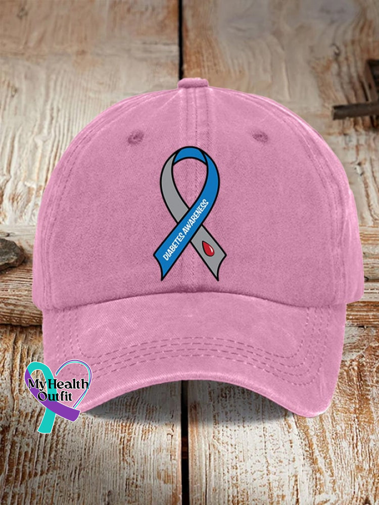 Casual Diabetes Awareness Baseball Cap Pink / One-Size