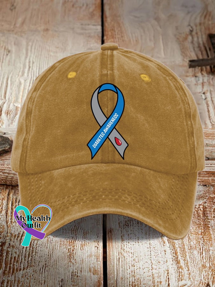 Casual Diabetes Awareness Baseball Cap Turmeric / One-Size