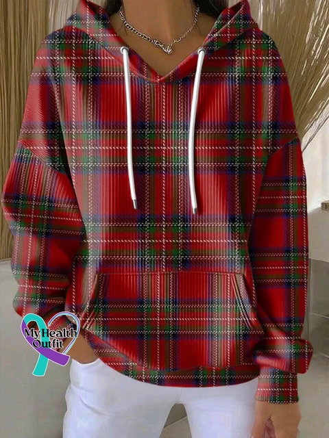 Casual Hoodie Plaid Hoodie Printing Red / S(4-8) arrivals