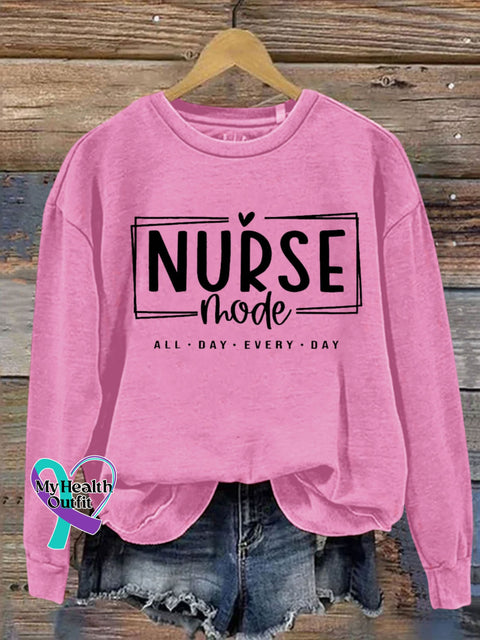 Casual Nurse Mode Letter Print Sweatshirt Pink / S