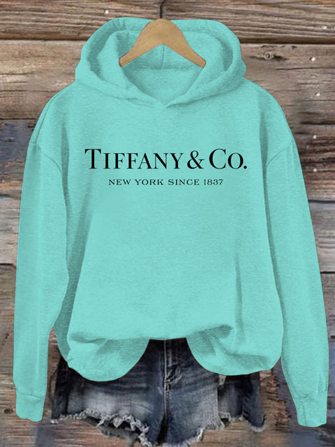 Casual Tiff Print Dachshund Hoodie Mint / S