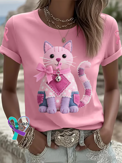 CAT Breast Cancer Awareness T shirt LightPink / S