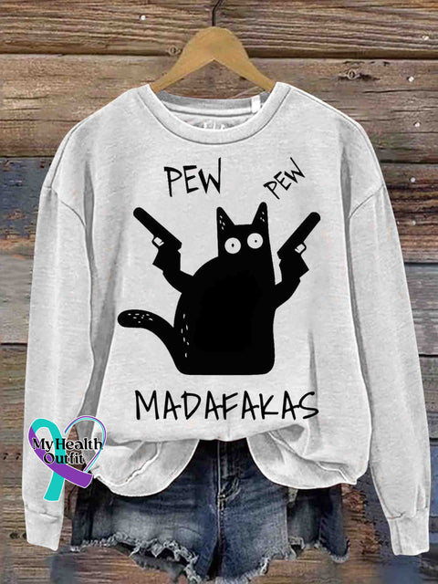 Cat Killer Art Sweatshirt White / S