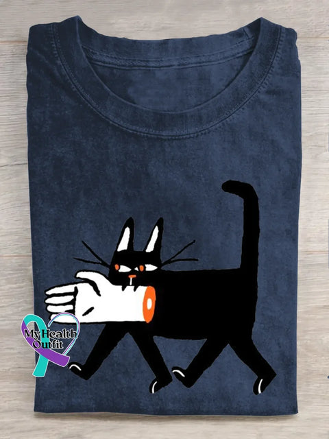 Cat T-shirt Blue / S