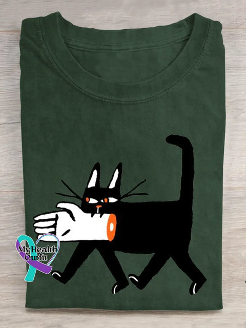 Cat T-shirt Green / S