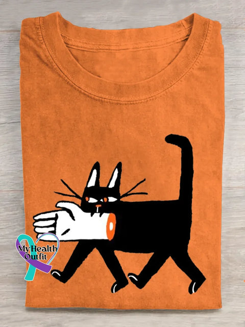 Cat T-shirt Orange / S