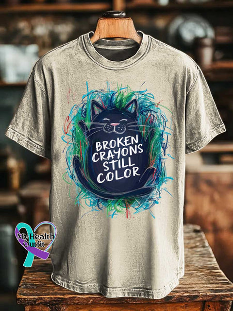 Cats Broken Crayons Still Color T-shirt Sand / S
