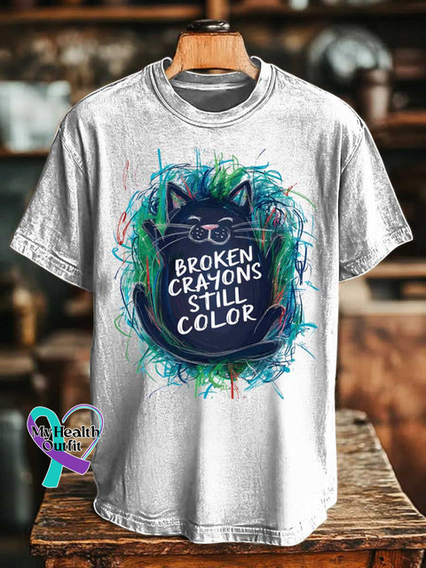 Cats Broken Crayons Still Color T-shirt White / S
