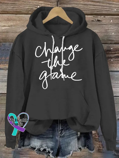 Change The Game Art Print Casual Hoodie Sweatshirt Black / S