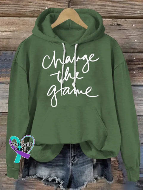 Change The Game Art Print Casual Hoodie Sweatshirt Green / S