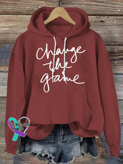 Change The Game Art Print Casual Hoodie Sweatshirt Red / S