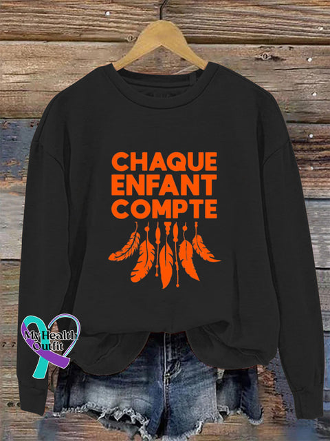 Chaque Enfant Compte Crew Neck Long Sleeve Sweatshirt Black / S