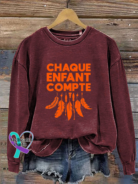 Chaque Enfant Compte Crew Neck Long Sleeve Sweatshirt Claret / S