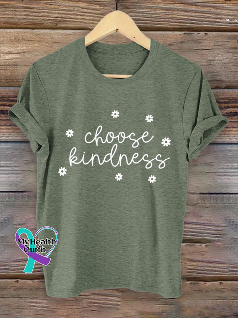 Choose Kindness Art Print T-Shirt Green / S