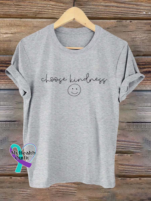 Choose Kindness Art Print T-Shirt Grey / S