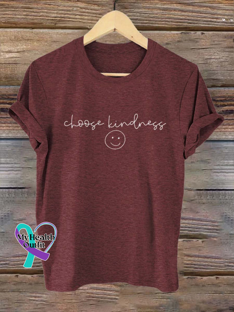 Choose Kindness Art Print T-Shirt Maroon / S