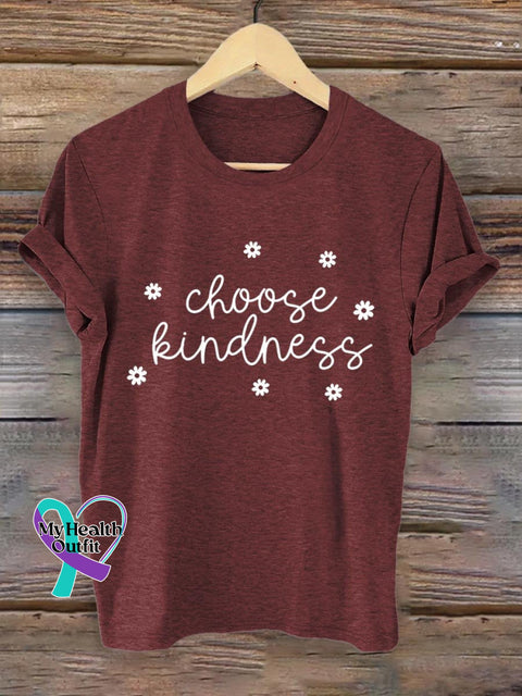 Choose Kindness Art Print T-Shirt Maroon / S