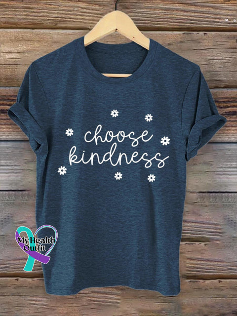 Choose Kindness Art Print T-Shirt Navy Blue / S