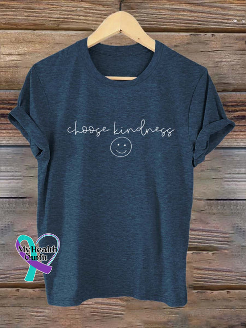 Choose Kindness Art Print T-Shirt Navy Blue / S