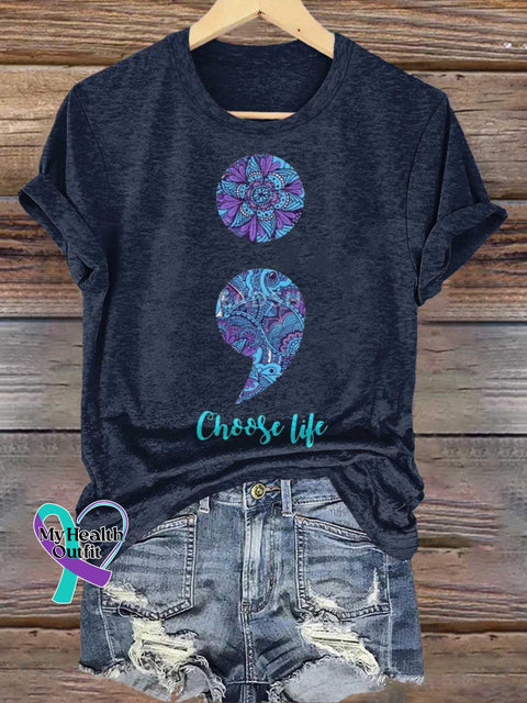 Choose Life SUICIDE PREVENTION AWARENESS T-shirt Blue / S