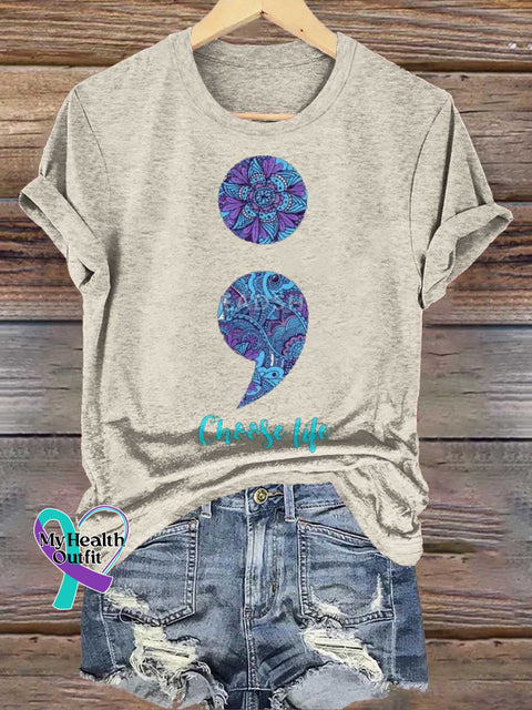 Choose Life SUICIDE PREVENTION AWARENESS T-shirt Sand / S