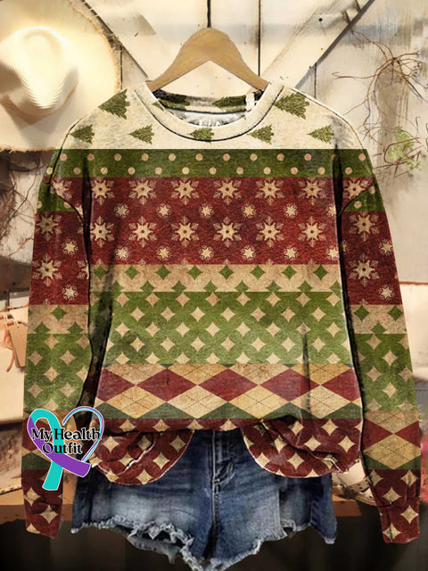 Christmas Art Casual Cotton Sweatshirt Multicolor / S
