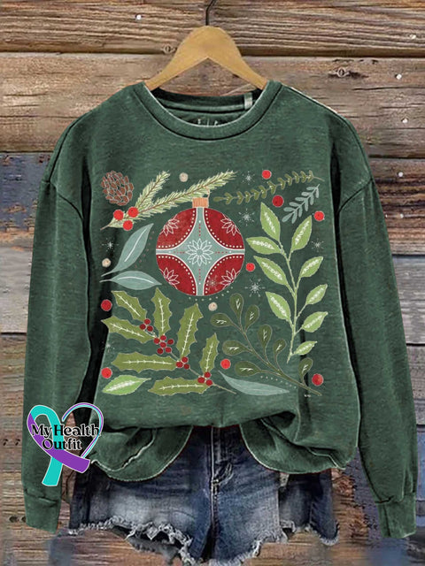 Christmas Art Casual Sweatshirt Green / S