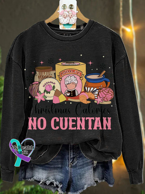 Christmas Calories No Cuentan Casual Sweatshirt Black / S