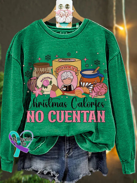 Christmas Calories No Cuentan Casual Sweatshirt Green / S