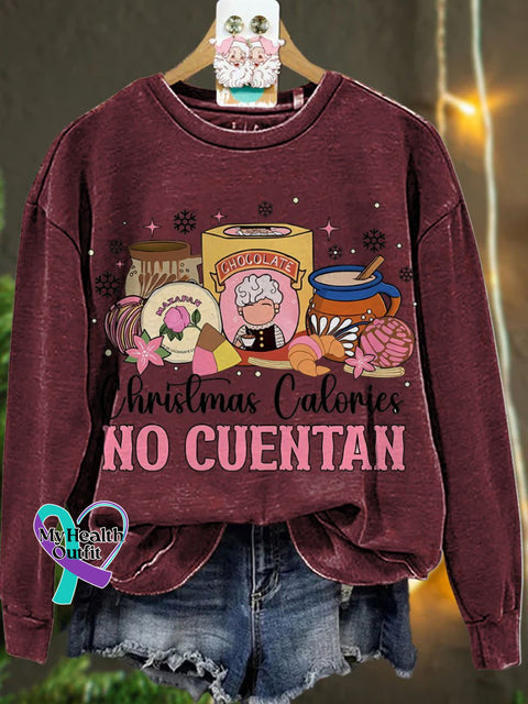 Christmas Calories No Cuentan Casual Sweatshirt Maroon / S