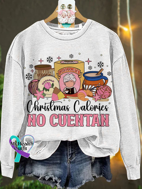 Christmas Calories No Cuentan Casual Sweatshirt White / S