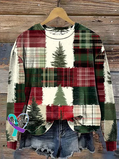 Christmas Casual Cotton Sweatshirt Multicolor / S