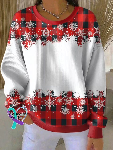 Christmas Casual Cotton Sweatshirt Multicolor / S